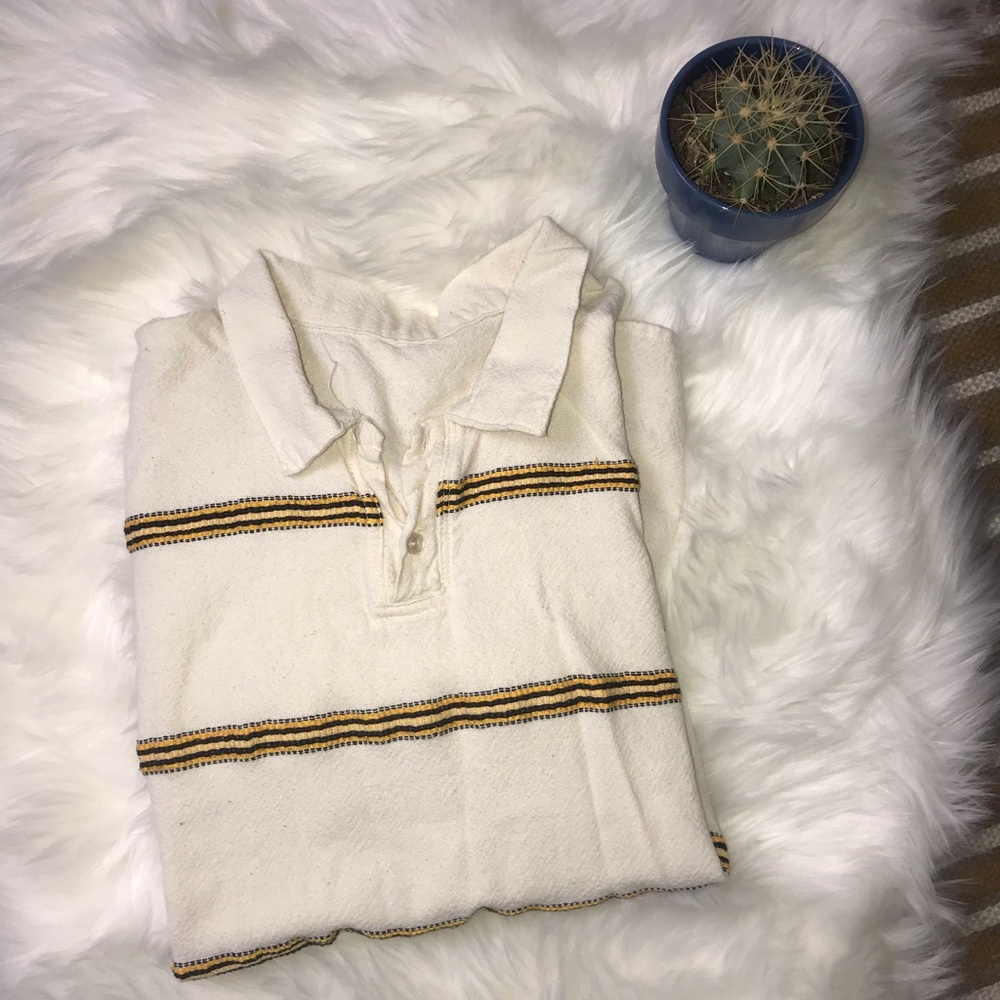 Vintage striped button tee